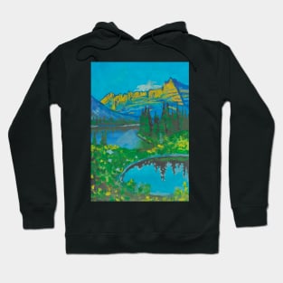 Landscape with mountains and lake Hoodie